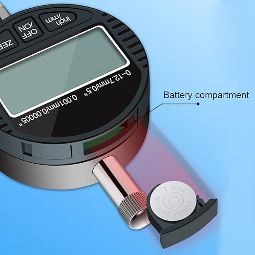 Electronic Digital Dial Indicator Gage Gauge Inch/Metric Conversion 0-1 Inch/25.4 mm with Back Lug Auto Off Featured Measuring Tool