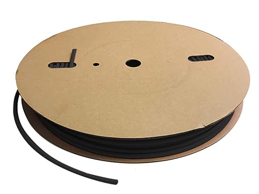 Kable Kontrol Heat Shrink Tubing - 1/8” Inch - 500' Ft Long, Black Polyolefin - 2:1 Industrial Shrink Tube & Cable Sleeve for Electrical Wire Insulation - Rated for 600 V