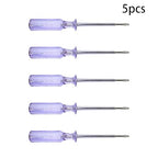 Fielect 5pcs Voltage Tester Voltage Detector Pen Circuit Tester Tool Flat-Blade Slotted Screwdriver Test Pen JRDB-936 AC/DC 100-500V Purple Clear