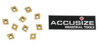 Accusize Industrial Tools Ccmt21.51 Tin Coated Carbide Inserts, 10 Pcs/Box, 2100-1008x10