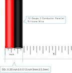 BNTECHGO 12 Gauge Flexible 2 Conductor Parallel Silicone Wire Spool Red Black High Resistant 200 deg C 600V for Single Color LED Strip Extension Cable Cord,Model 100ft Stranded Tinned Copper Wire