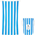 Dock & Bay Customized Beach Towel - Quick Dry, Sand Free - Compact, Lightweight - 100% Recycled - Includes Bag - Cabana - Bondi Blue - Large