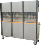 72 inch 15 Drawers Tool Chest with 3 Up Cabinet & Pegboard in Stainless Steel (Stainless Steel)