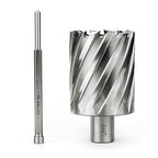 OSCARBIDE 2"x2"Annular Cutter,3/4 inch Weldon Shank,2 inch Cutting Diameter 2 inch Depth of Cut,2 Flat Mag Drill Bit with Pilot Pin for Magnetic Drill Press,1 Piece