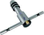 Reversible Ratchet T-Handle Tap Wrench-(1/4'' to 1/2''(6.0 to 12.0 mm)) | Adjustable Tool, Steel Thread Holder | Ratcheting T-shaped Tap Holder Wrench