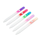 BONA FIDE BEAUTY Czech Glass Files for Nails, 5-Pieces Manicure Glass Fingernail Files with Cases (Malibu Color Set)