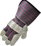 5 Pair Pack Leather Palm Work Gloves Cowhide Leather Suede Finish A Grade Premium