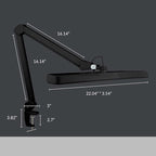 Neatfi XL 2,500 Lumens LED Task Lamp, 22 Inches Wide, 30W, 162 Pcs SMD LED, Eye-Caring, Desk Light with Clamp for Home, Office, and Study Room (Non-CCT, Black)