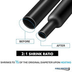 Kable Kontrol Heat Shrink Tubing - 3/8” Inch - 10' Ft Long, Yellow Polyolefin - 2:1 Industrial Shrink Tube & Cable Sleeve for Electrical Wire Insulation - Rated for 600 V