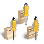 WSOOX 3PCS Architectural Molding Router Bit Set 3 Style Classical Molding Shape Router bits with 1/4" Shank Molding Bits for Furniture Making.