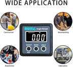 Digital Angle Gauge, eOUTIL Angle Finder Mini Digital Level Protractor Inclinometer with V-Groove Magnetic Base - Cube Level Box for Woodworking, Table Saw, Construction, Machinery, Masonry