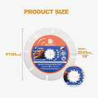 Carbide Multi Wheel,BRSCHNITT 4pcs 5 Inch (125mm) with Arbor 7/8" Tungsten Carbide Cut Off Wheel for Wood,Laminate,Gypsum Board,Plastic for Angle Grinder Cutting Disc