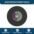 Benchmark Abrasives Aluminum Oxide Type 1, 14 Inch Chop Saw Blade, Cutting Wheel with 1/8" X 1" Arbor, Fast Circular Saw Blades for Cutting Metal Steel Drywall - Grinding Wheel - 10 Pack