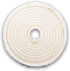 Benchmark Abrasives 6" Cotton Spiral Buffing Polishing Wheel for Bench Grinder with 1/4" Mandrel, for Polishing Finishing Smoothing on Aluminum, Stainless Steel (Cotton Spiral)