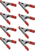 Wideskall® 4" inch Metal Spring Clamps w/Red PVC Coated Handle and Tips (Pack of 8)
