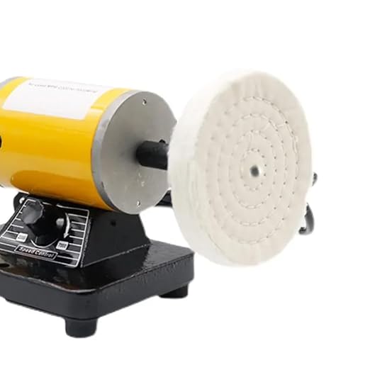 𝐋𝐮𝐨 𝐤𝐞 2 Pcs 6'' Extra Thick Cotton Buffing Wheel - 1/2'' Arbor Hole Spiral Sewn Muslin Cotton Polishing Wheel with for Bench Grinder Table Grinder (White & Yellow)