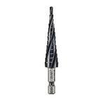ZELCAN 13 Sizes M35 Cobalt Step Drill Bit, 1/8" to 1/2" Four Spiral Flute Step Drill Bit for Metal, Titanium-Coated HSS Step Bit with 1/4" Hex Shank for Stainless Steel Aluminum Copper Wood Plastic