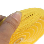 𝐋𝐮𝐨 𝐤𝐞 2 Pcs 6'' Extra Thick Cotton Buffing Wheel - 55 Ply Spiral Sewn Muslin Cotton Polishing Wheel with 1/2'' Arbor Hole for Bench Grinder Table Grinder (Yellow)