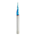 Amana Tool Carbide Up Cut Spiral CNC Router Bits for 2D/3D Carving, 46280-K, 6.2 Deg Tapered Angle Ball Tip x 1/32 D x 1/64 R x 1 x 1/4 Shank 3 Flute