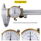 Dial Calipers 15 cm, 0.02 mm Accuracy Stainless Steel Vernier Caliper Imperial Caliper Shockproof Metric Measuring Tool