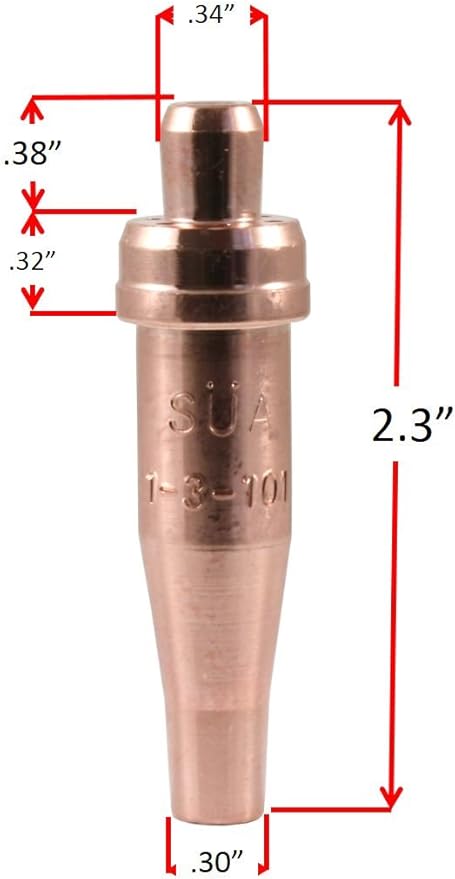 SÜA - Medium Duty Oxy-Fuel Torch with Check Valves and Cutting Tip (Acetylene) - Replacement for Victor