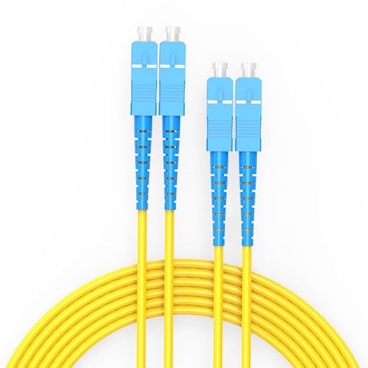 SC to SC Fiber Patch Cable,1G/10GB Single Mode Duplex SC-SC 9/125um OD 3.0mm Cable Diameter Fiber Optic Cable for SFP Transceiver, Router, Fiber Networks and More (3M)