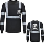 AYKRM Safety T Shirt Reflective High Visibility hi vis Long Sleeve T Shirt (XS-6XL)