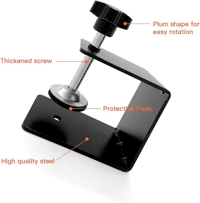 Drawer Front Installation Clamps, Cold-Rolled C Clamps for Woodworking, Door Installation Tools and Cabinet Tools with Protective Pads (6 Pcs)