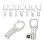10pcs 8 AWG 3/8" Stud Copper Ring Terminals Battery Cable Ends Wire Lugs 8 Gauge Battery Cable Lugs Heavy Duty Cable Lugs Bare Copper Eyelets Tubular 8 Gauge Ring Terminal Connectors