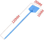 4 in Marker Nylon Cable Ties, Plastic Water Proof Tags, Self-Locking Written-on Cable Marker, Security Seals Label for Cabling, Wire Marking Label, Shipping Hanging Tags - Blue/ 100pcs
