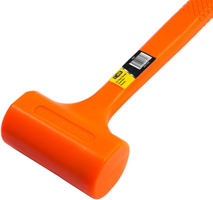 Stark USA 2LBS Dead Blow Hammer Grip Mallet Hammer Checkered Handle Spark and Rebound Resistant with 2-pounds Head, Orange