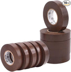 WOD ETC766 Professional Grade General Purpose Brown Electrical Tape UL/CSA Listed core. Vinyl Rubber Adhesive Electrical Tape: 3/4inch X 66ft. - Use at No More Than 600V & 176F (Pack of 10)