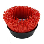 BHA 4" Abrasive Filament Nylon Bristle Cup Brush, 5/8-11 Threat Arbor - Red (120 Grit)