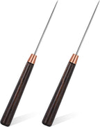 2 PCS Wooden Handle Scratch Awl Tool, Leather Awl Punch Tools, Slender Sewing Awls, Scratch Awls Tool for Punching, Sewing, Bookbinding, Leather Craft Repair
