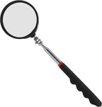 Telescoping Inspection mirror with Lighted,extendable Round Mirror on a stick for Checking Vehicle, Observing and Small Parts Extended Mechanic Tool for Automotive and Shower Use mirror