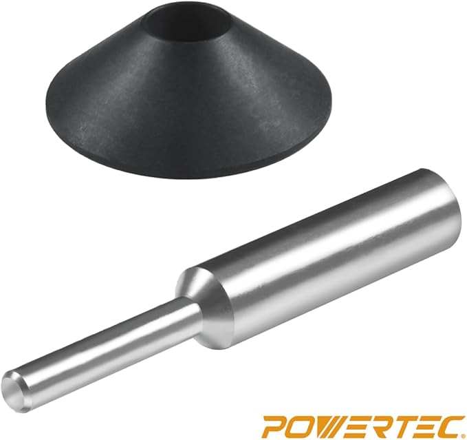 POWERTEC Router Centering Pin and Cone Set 2PK for Porter Cable Style Router Sub Bases with 1/2" & 1/4" Ends, Calibrate Router Base Plates, Centering Template Guides on Routers & Accessories, 71833-P2
