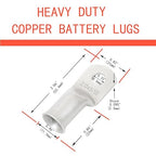 25Pcs 2/0 AWG 5/16"(M8) Stud Tinned Copper Ring Terminals Battery Cable Ends Wire Lugs 2/0 Gauge Battery Cable Lugs Heavy Duty Cable Lugs Bare Copper Eyelets Tubular Ring Terminal Connectors