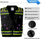 SKSAFETY 12 Pockets Professional level Safety Vest, Class 2 High Visibility Vest, ANSI/ISEA