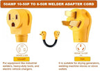 50A Welder Adapter Cord, NEMA 10-50P to 6-50R, 1ft Heavy Duty 8AWG STW for Plasma Cutters & Welders | 3-Prong Range/Stove to Welder Converter | Heat-Resistant, Ergonomic Grip