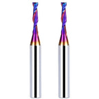 2PCS Upcut Spiral Router Bit 1/4 Inch Shank 1/8 Inch Cutting Diameter 1/2 inch Cutting Length with Extra Long Life Coating CNC Router Bits End Mill for Wood Cutting, Slot Mortise, Engraving
