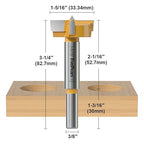 FivePears Forstner Drill Bit 3/8 inch Shank, 1-5/16 inch Cutting Diameter, Carbide Tipped Wood Hole Saw Auger Opener, Hole Opener Hinge Hole Cutter for Woodworking, Plastic, Plywood Products