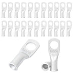 25pcs 8 AWG 5/16" Stud Tinned Copper Ring Terminals Battery Cable Ends Wire Lugs 8 Gauge Battery Cable Lugs Heavy Duty Cable Lugs Bare Copper Eyelets Tubular Ring Terminal Connectors