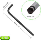 2mm Ball End Hex Key Set, 6pcs L-Shaped Allen Wrenches Long Arm, CR-V Steel, Black Oxide Finish, High Torque Repairing Tool for Furniture, Bike, Equipment Maintenance