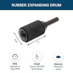 Benchmark Abrasives 3/4" x 1" Rubber Expanding Drum Sander with 1/4" Mandrel, Spiral Bands Rotary Sander Attachment for Drill & Die Grinder, Metal Polishing, Sanding Shaping - Sanders for Woodworking