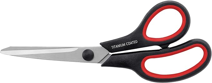 Scissors 8" Multipurpose Right/Left Handed Titanium Coated Sturdy Sharp Scissors for Office Home School Students