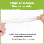 Crocodile Cloth PowerSCRUB Cleaning Wipes – 480 Count (6 Packs of 80 Count) Dual-Surface Cloths, Heavy-Duty, Moist, Absorbent, & Disposable - Safe on Skin & Multiple Surfaces - 15" x 10" XL Wipes