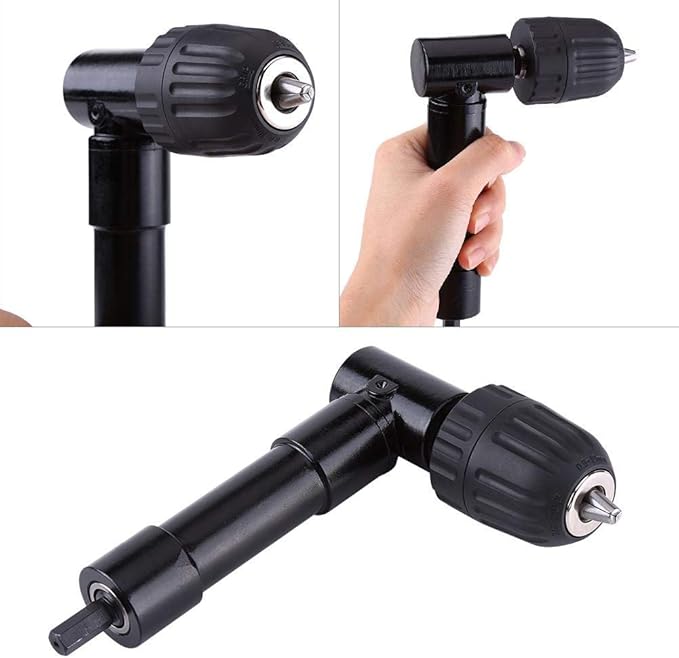 Right Angle Drill 90 Degrees Drilling Extension Chuck 8mm Shaft Electric Drill Extension Tool for Tight Corner Workspace