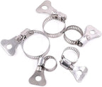 Hilitchi 40-Pcs 8-29mm Clamping Range Butterfly Key-Type Adjustable Hose Pipe Worm Gear Clamps Assortment Kit, Clamps Ideal for Plumbing, Automotive - - 304 Stainless Steel