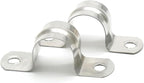 50 Pack 1-1/4 Inch 32mm U Bracket Rigid Pipe Strap Clamp, Two Hole Strap U Tube Pipe Conduit Clamp Clip for Pipe Fixing