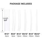 104 PCS Clear 3:1 Heat Shrink Tubing Kit Dual-Wall Adhesive Lined Heat-Shrink Tube Assortment Kit